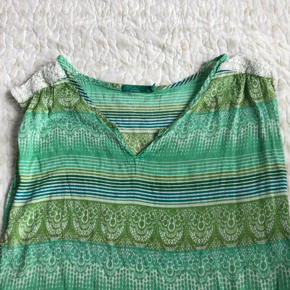 Prana Green Paisley Sleeveless Blouse - Picture 4 of 6